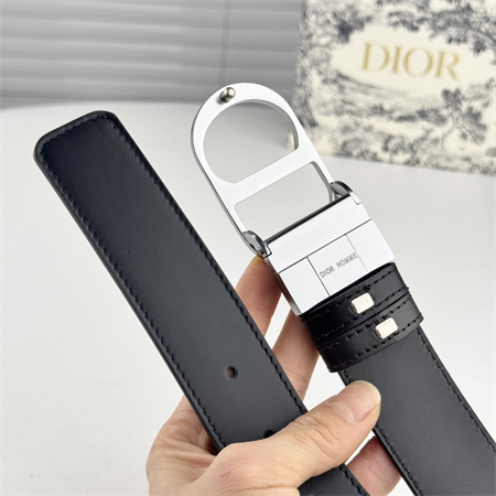 Dior Belts In Black Calfskin 35MM Silver Hardware