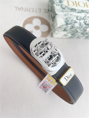 Dior Belts In Calfskin Black/Brown 35MM Gold Hardware