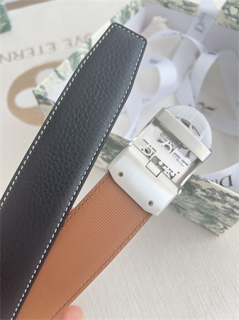 Dior Belts In Calfskin Black/Brown 35MM Silver Hardware