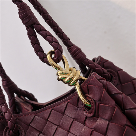 BV Small Parachute Shoulder Bag In Lambskin Burgundy