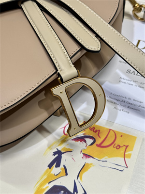 CD Saddle Bag Smooth Calfskin Beige/Sand