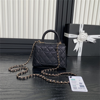 Chanel Clutch with Chain Grained Calfskin & Gold-Tone Metal Black AP4244