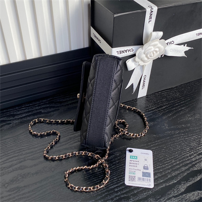 Chanel Clutch with Chain Grained Calfskin & Gold-Tone Metal Black AP4244