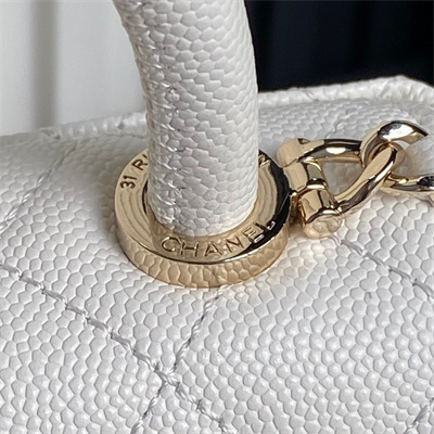 Chanel Clutch with Chain Grained Calfskin & Gold-Tone Metal White AP4244