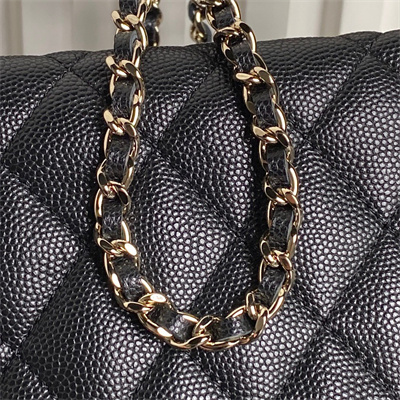 Chanel Small Hobo Bag Grained Calfskin & Gold-Tone Metal Black AP4386