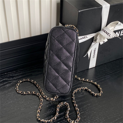 Chanel Small Hobo Bag Grained Calfskin & Gold-Tone Metal Black AP4386