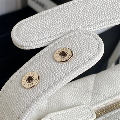 Chanel Small Hobo Bag Grained Calfskin & Gold-Tone Metal White AP4386