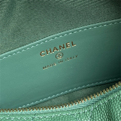 Chanel Small Hobo Bag Grained Calfskin & Gold-Tone Metal Green AP4386