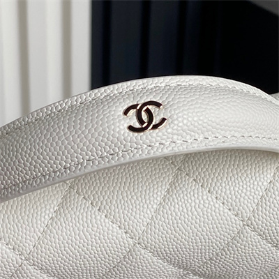 Chanel Clutch with Chain Grained Calfskin & Gold-Tone Metal White AP4406