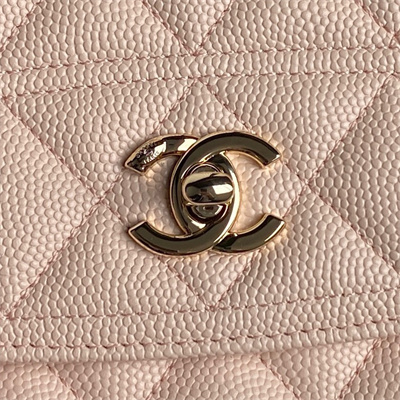 Chanel Clutch with Chain Grained Calfskin & Gold-Tone Metal Pink AP4406