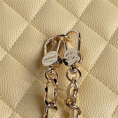 Chanel Clutch with Chain Grained Calfskin & Gold-Tone Metal Beige AP4406