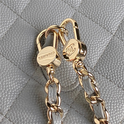 Chanel Clutch with Chain Grained Calfskin & Gold-Tone Metal Grey AP4406