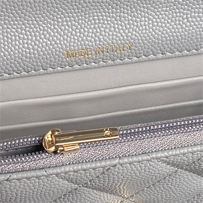 Chanel Clutch with Chain Grained Calfskin & Gold-Tone Metal Grey AP4406