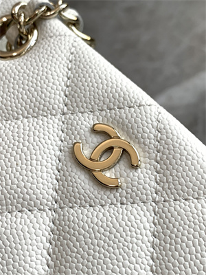 Chanel Classic Clutch with Chain Grained Calfskin & Gold-Tone Metal White AP4422
