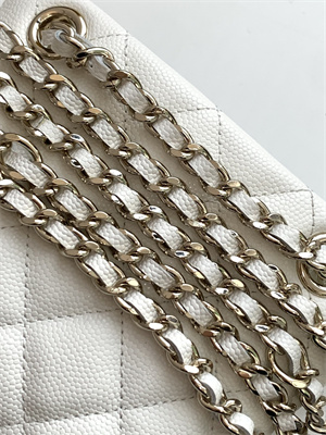 Chanel Classic Clutch with Chain Grained Calfskin & Gold-Tone Metal White AP4422