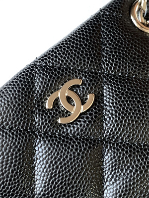 Chanel Classic Clutch with Chain Grained Calfskin & Gold-Tone Metal Black AP4422