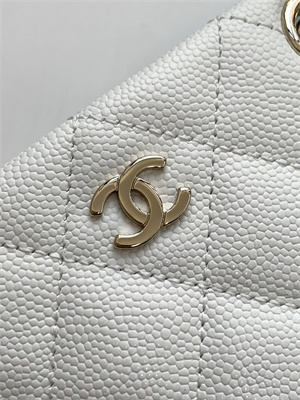 Chanel Clutch with Chain Grained Calfskin & Gold-Tone Metal White AP4423