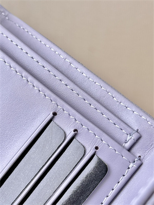 Chanel Small Flap Wallet Tri-Fold Grained Calfskin Gold Tone Metal Lt Purple A82288