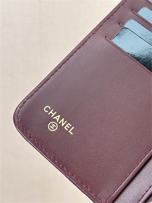 Chanel Snap Wallet Grained Calfskin Gold Tone Metal Black A48667