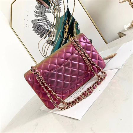 Chanel Medium Classic Flap Bag Iridescent Lambskin Gold Tone Metal  01112