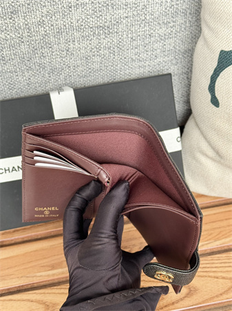 Chanel Passport Holder In Grained Calfskin Gold Tone Metal Black AP3658