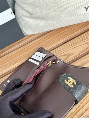 Chanel Passport Holder In Grained Calfskin Gold Tone Metal Black AP3658