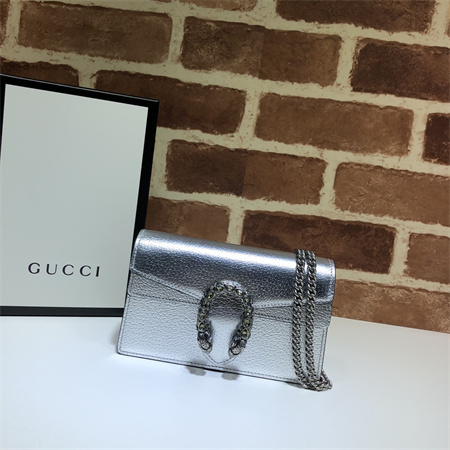 Gu.cci Dionysus Super Mini Bag Silver Leather 476432