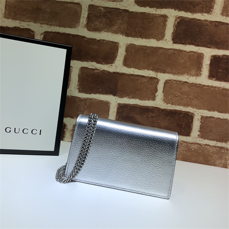 Gu.cci Dionysus Super Mini Bag Silver Leather 476432