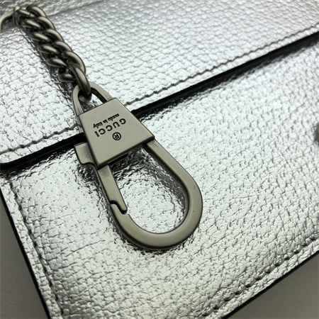 Gu.cci Dionysus Super Mini Bag Silver Leather 476432