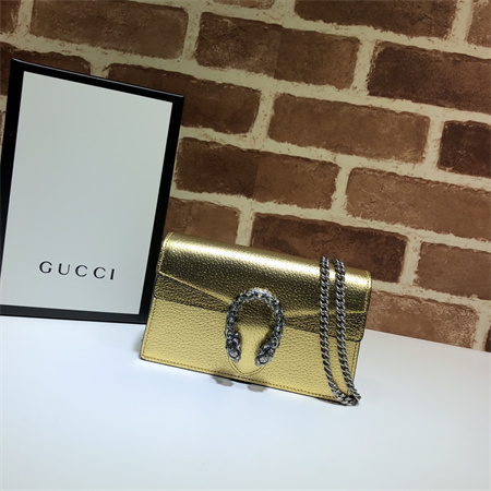 Gu.cci Dionysus Super Mini Bag Gold Leather 476432