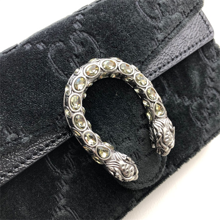 Gu.cci Dionysus Super Mini Bag Black Velvet & Leather 476432