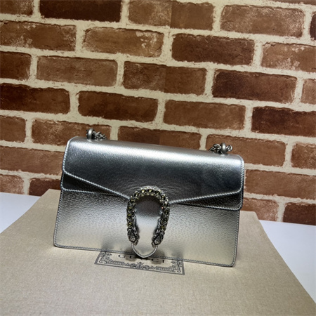 Gu.cci Dionysus small shoulder bag Silver Leather 400249