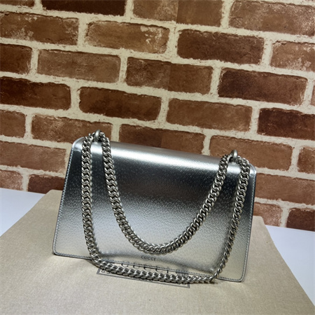 Gu.cci Dionysus small shoulder bag Silver Leather 400249