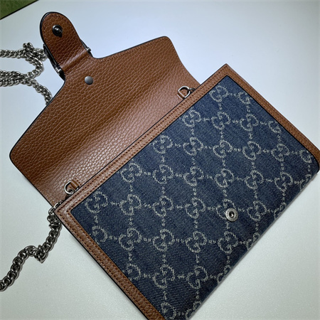 Gu.cci Dionysus GG Supreme chain wallet GG Denim 401231
