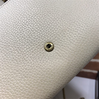 Gu.cci Dionysus GG Supreme chain wallet Cream Leather 401231