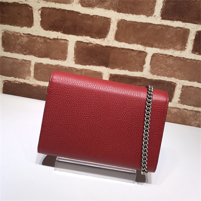 Gu.cci Dionysus GG Supreme chain wallet Red Leather 401231