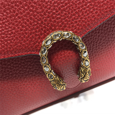 Gu.cci Dionysus GG Supreme chain wallet Red Leather 401231