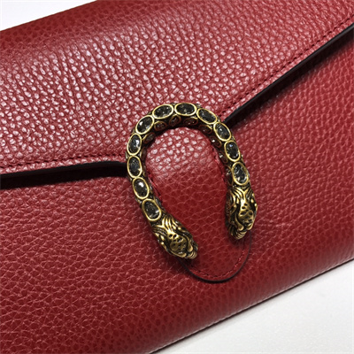Gu.cci Dionysus GG Supreme chain wallet Red Leather 401231