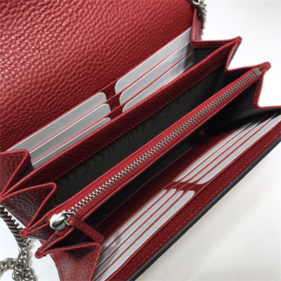 Gu.cci Dionysus GG Supreme chain wallet Red Leather 401231