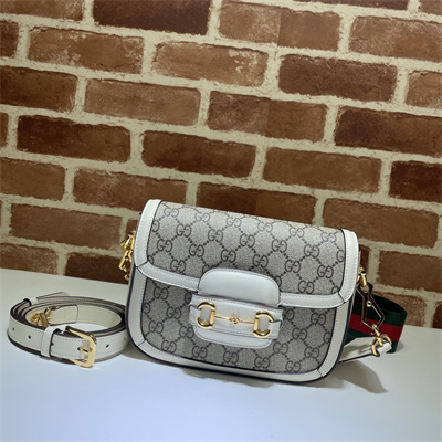 Gu.cci Horsebit 1955 Mini Bag GG Canvas White 658574