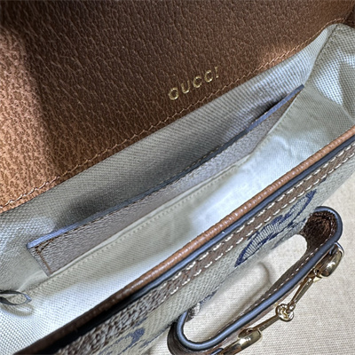 Gu.cci Horsebit 1955 Blue Jumbo GG Mini Bag  658574