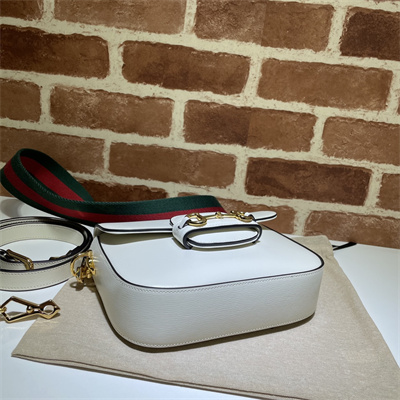 Gu.cci Horsebit 1955 Mini Bag White Leather 658574