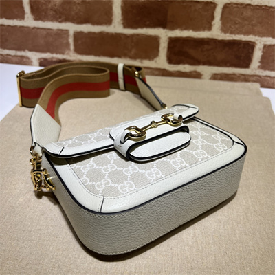 Gu.cci Horsebit 1955 Mini Bag GG Canvas Cream 658574