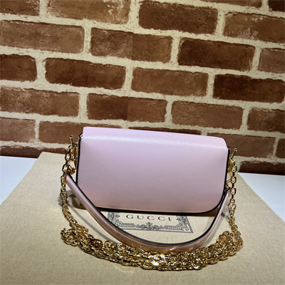 Gu.cci Horsebit 1955 Small Shoulder Bag Pink Leather 735178