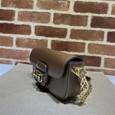 Gu.cci Horsebit 1955 Small Shoulder Bag Brown Leather 735178