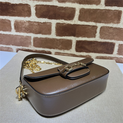 Gu.cci Horsebit 1955 Small Shoulder Bag Brown Leather 735178