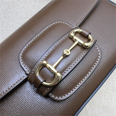 Gu.cci Horsebit 1955 Small Shoulder Bag Brown Leather 735178