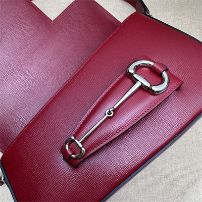 Gu.cci Horsebit 1955 Small Shoulder Bag Burgundy Leather 764155