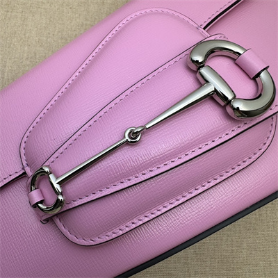 Gu.cci Horsebit 1955 Small Shoulder Bag Pink Leather 764155