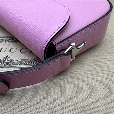 Gu.cci Horsebit 1955 Small Shoulder Bag Pink Leather 764155